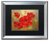 'Poppies' Silver Framed Canvas Art by Rio