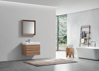 Bliss 30'' Wall Mount Modern bathroom Vanity, Honey Oak, 30''