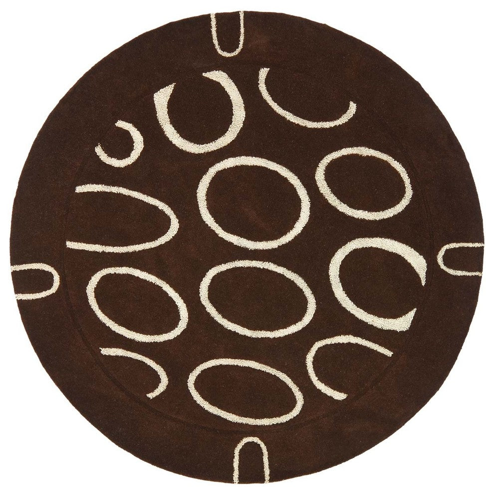 Safavieh Soho soh714c Rug, Brown/Ivory, 6'0"x6'0" Round