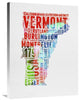 "Vermont Watercolor Word Cloud" Fine Art Print