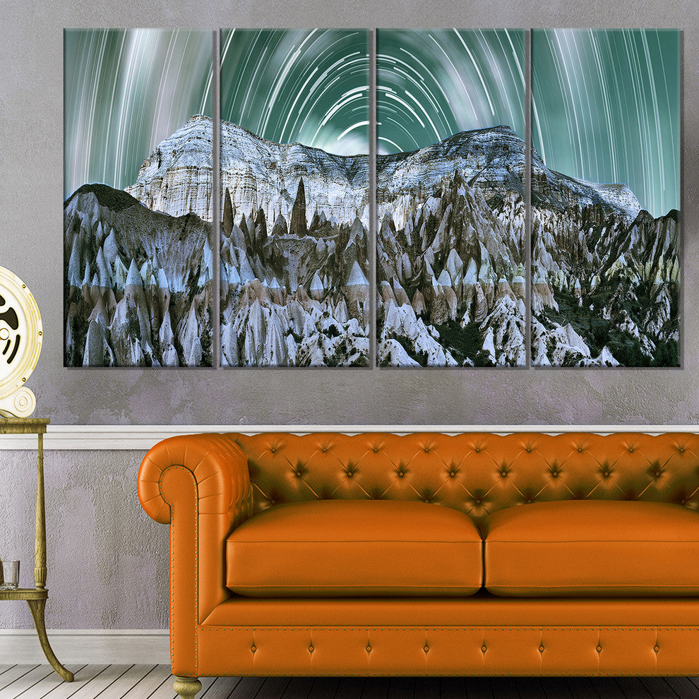 "Cappadocia Valley Panoramic View" Landscape Print Wall Art, 4 Panels, 48"x28"