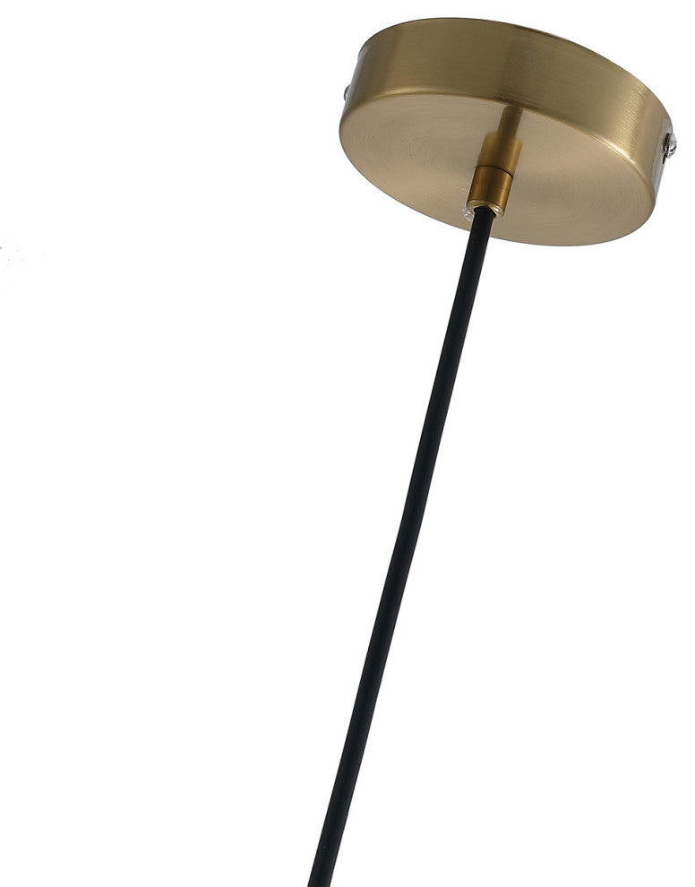1-Light Dome Pendant Modern Brass Hanging Light, Brass