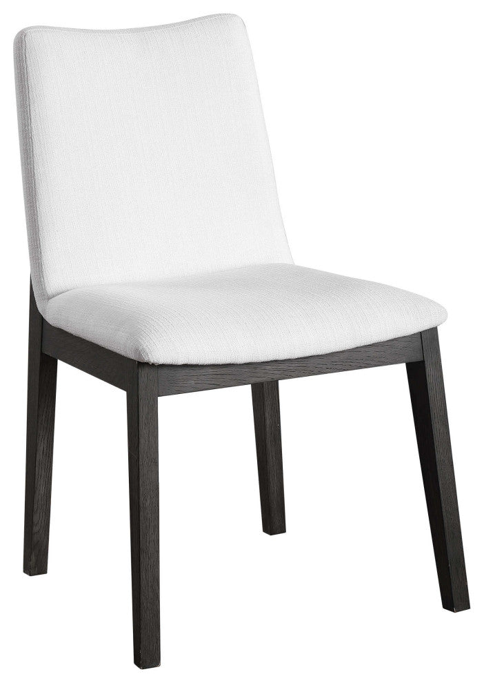 Elegant Dark Espresso Brown/White Dining Chairs, Set of 2