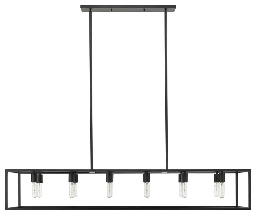 Cobar 12-Light Matte Black Island Pendant
