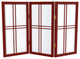 2' Tall Desktop Double Cross Shoji Screen, Rosewood, 3 Panels