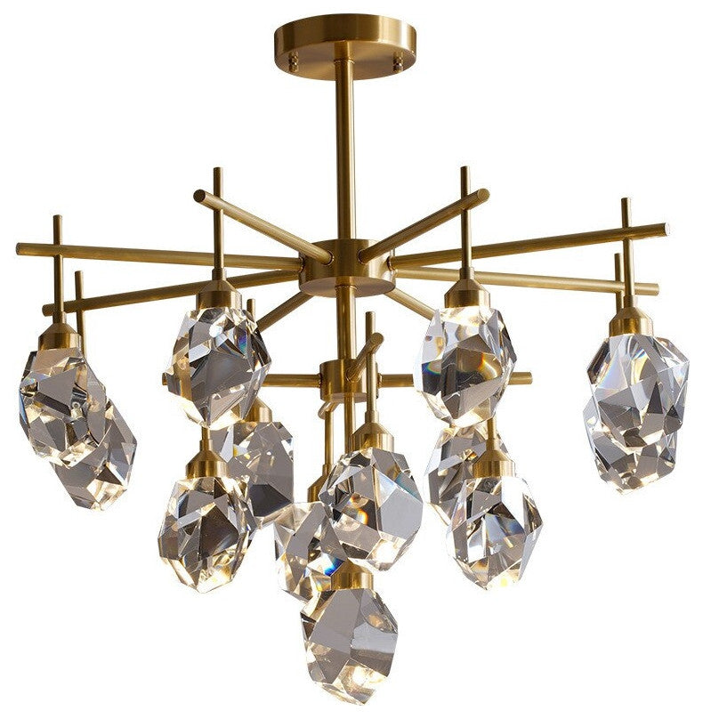 Gold Diamond Crystal Three Layer Led Copper Creative Chandelier, 16lights-A