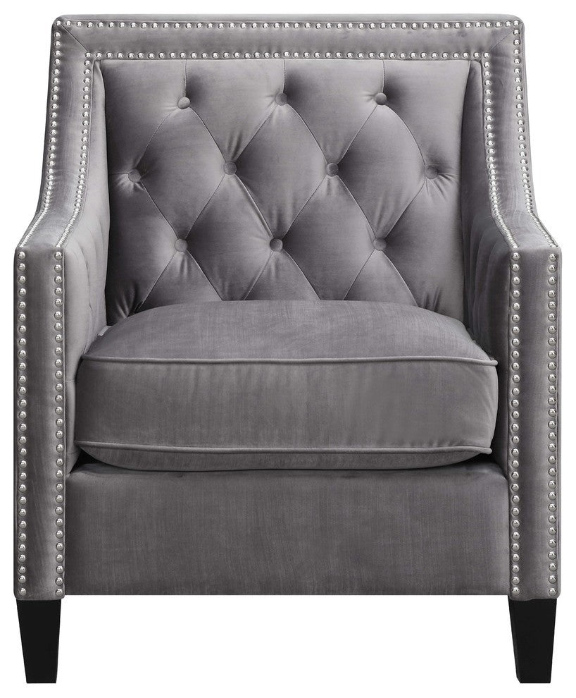 Teagan Accent Chair, Gun Metal