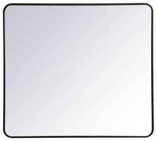 Elegant Decor Evermore 36x40" Soft Corner Metal Rectangular Mirror in Black