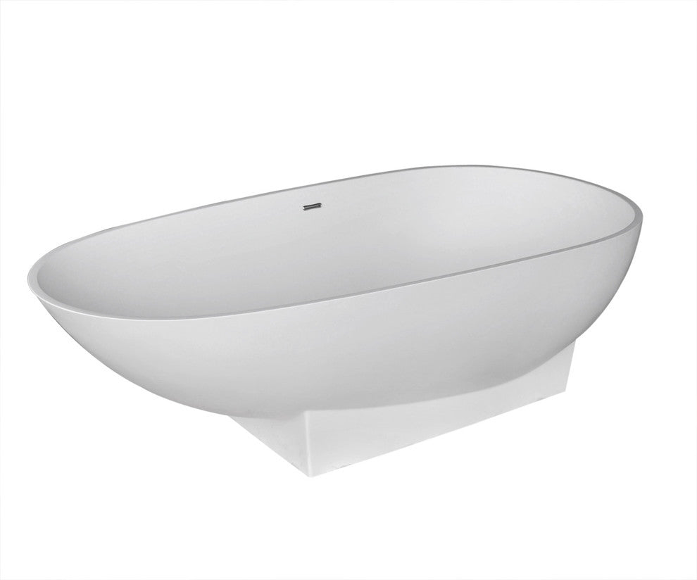 Ancona 37 x 72 Artificial Stone Soaker Freestanding Bathtub with