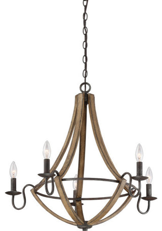 Quoizel SHR5005RK Five Light Chandelier Shire Rustic Black