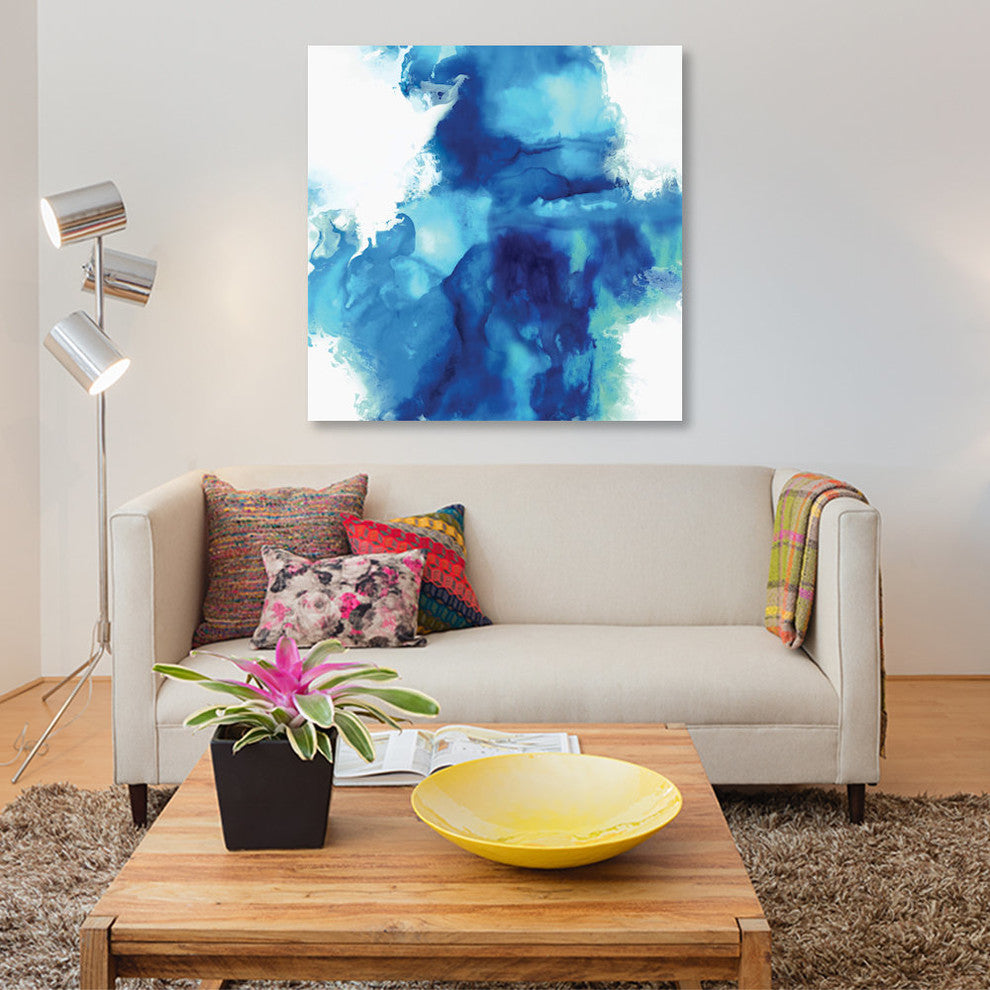 "Ascending In Blue I" by Daniela Hudson, Canvas Print, 26"x26"