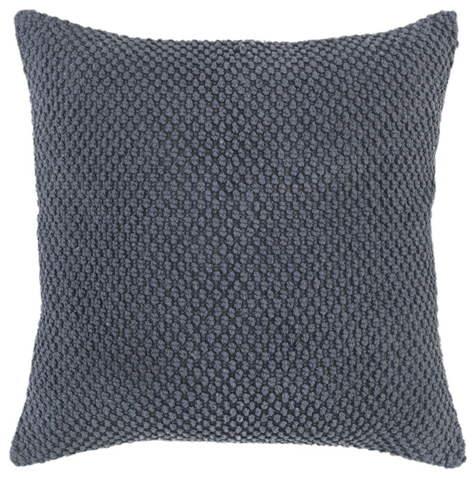 Dark Gray Nubby Textured Modern Throw Pillow