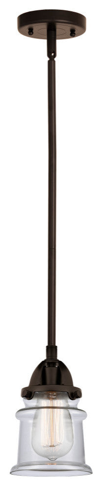 Small Canton Mini Pendant, Oil Rubbed Bronze, Clear, Clear