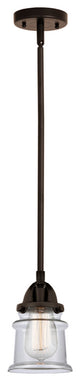 Small Canton Mini Pendant, Oil Rubbed Bronze, Clear, Clear