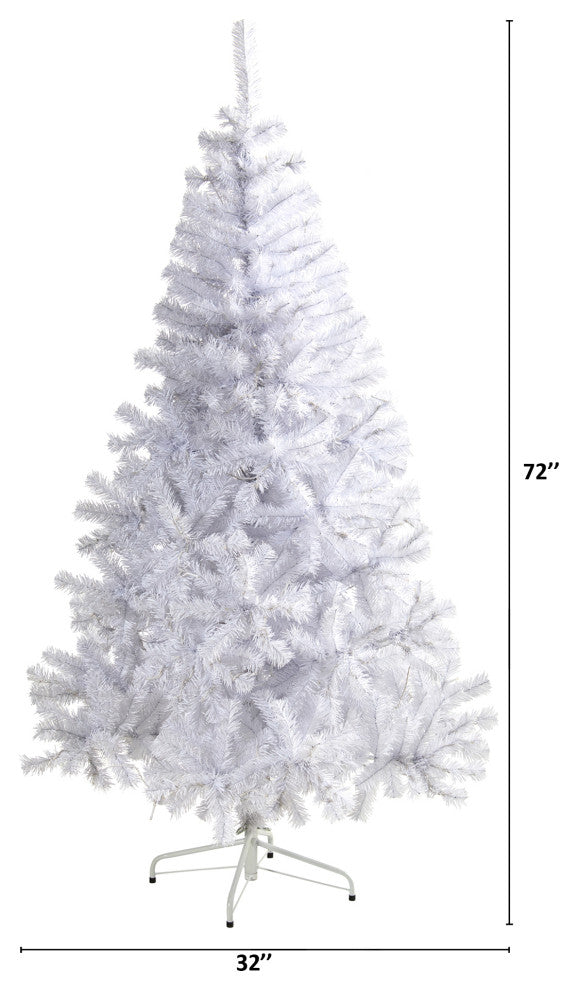 6' White Artificial Christmas Tree With 680 Bendable Branches