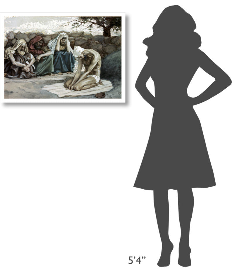 "Job and His Three Friends" Digital Paper Print by James Tissot, 32"x23"