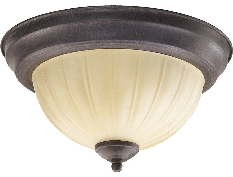 Quorum 2-Light Flush Mount, Toasted Sienna