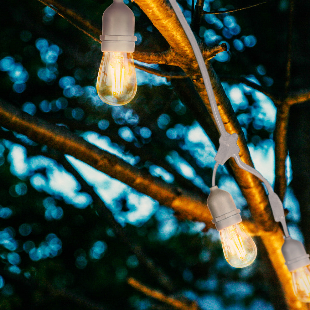 Brightech Ambience Pro LED 2W White- Waterproof LED Outdoor String Lights 48 Ft