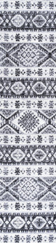 Sura Modern Kilim Geometric Gray/Anthracite 2 ft. x 10 ft. Runner Rug