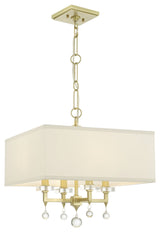 Crystorama 8105-AG, 4-Light Chandelier, Aged Brass