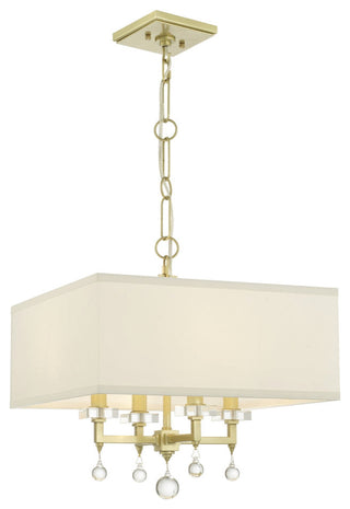 Crystorama 8105-AG, 4-Light Chandelier, Aged Brass