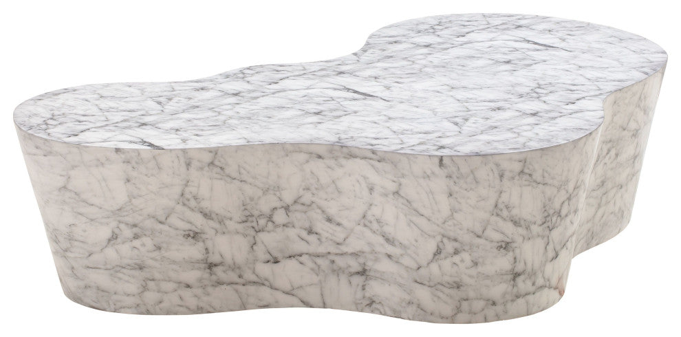 Slab Marble Coffee Table, White Marble