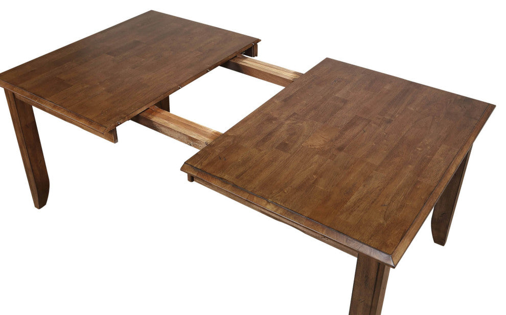 6-Piece 72" Extendable Table Dining Set With Bench, 4 Slat Back Chairs