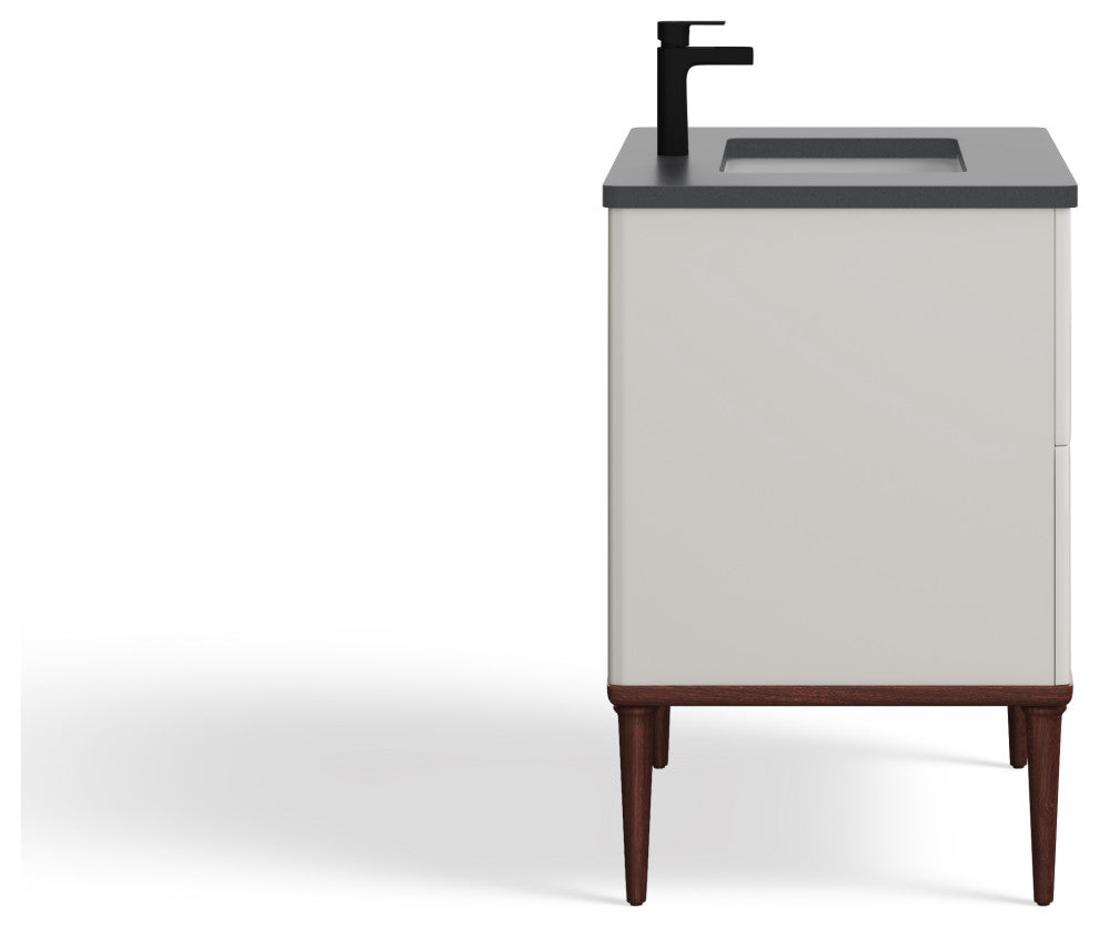 Rhonda Bath Vanity, Beige, 30", Single Sink, Freestanding