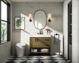 Home Living 32" Single Bathroom Vanity, Chestnut Brown