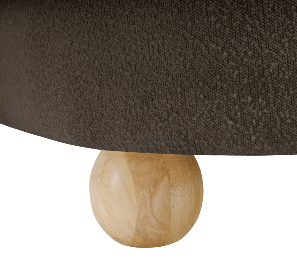 Daphne Upholstered Chair/Loveseat/Sofa, Brown, Boucle Fabric, Sofa