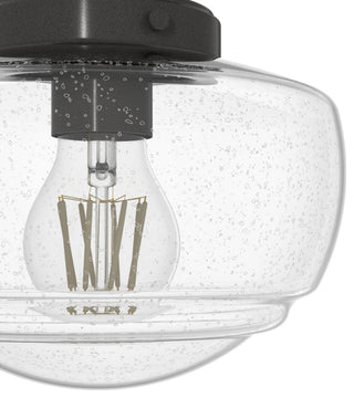 Saddle Creek Noble Bronze, Clear Seeded Glass 1 Light Mini Flush Mount Light