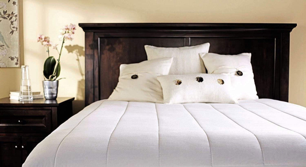 Sunbeam Thermofine Quilted Striped Heated Electric Mattress Pad Twin Size