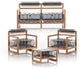 Mojow Yoko 4 Piece Living Room & Garden Set | Wooden Frame - Crystal Black
