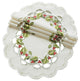 Winter Berry Embroidered Cutwork Christmas Doilies, 8'''' Round, Set of 4