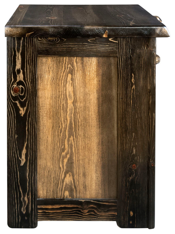 Big Sky Collection Live Edge, One Drawer Nightstand, Jacobean Stain, 25"H