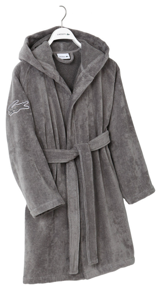 Lacoste Fairplay Unisex Hooded Bath Rober, Meteorite