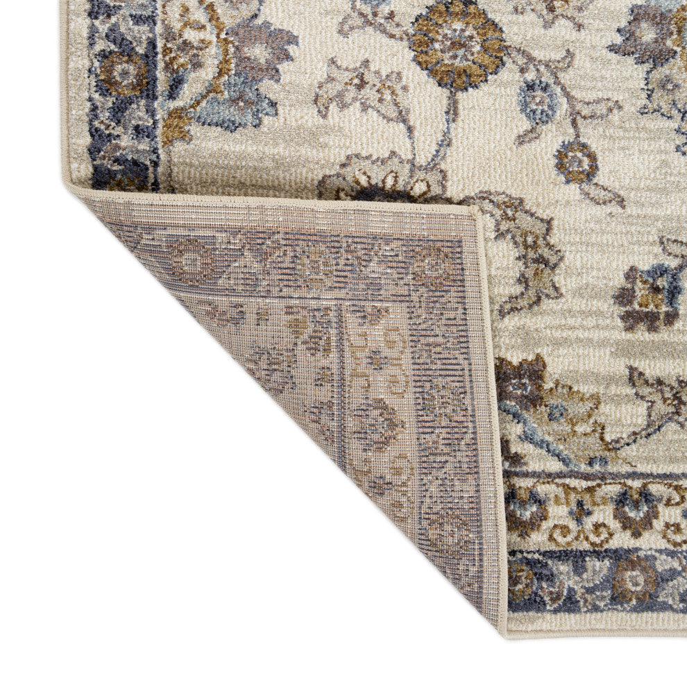 Jordan Bea Power-Loomed Polypropylene Area Rug, Ivory/Charcoal, 5'3"x7'6"