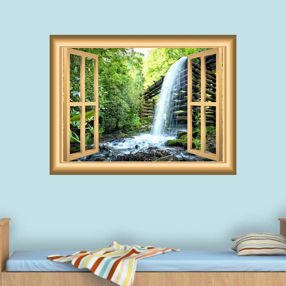 VWAQ, Waterfalls 3D Window Wall Decal, 18"x22"