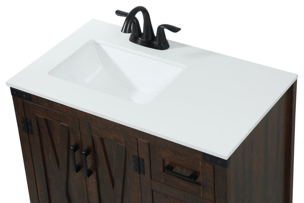 Home Living 19" Farmhouse Expresso-Light Bathroom Vanity