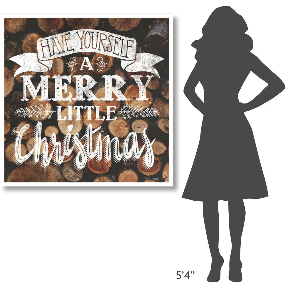 "Merry Little Christmas" Digital Paper Print by Laura Marshall, 42"x42"