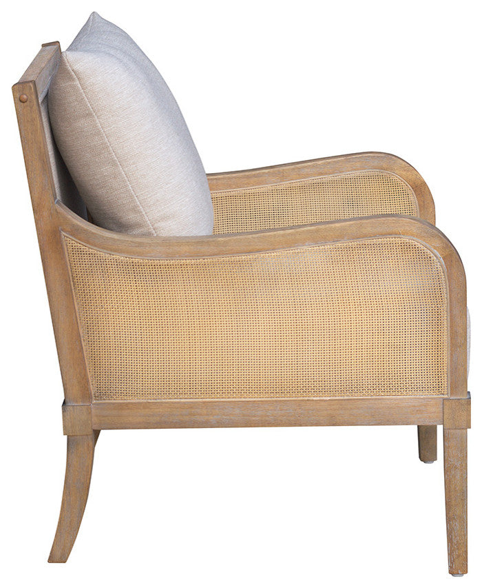 Martha Stewart Morgan Cane Accent Chair With Removable Back Cushion