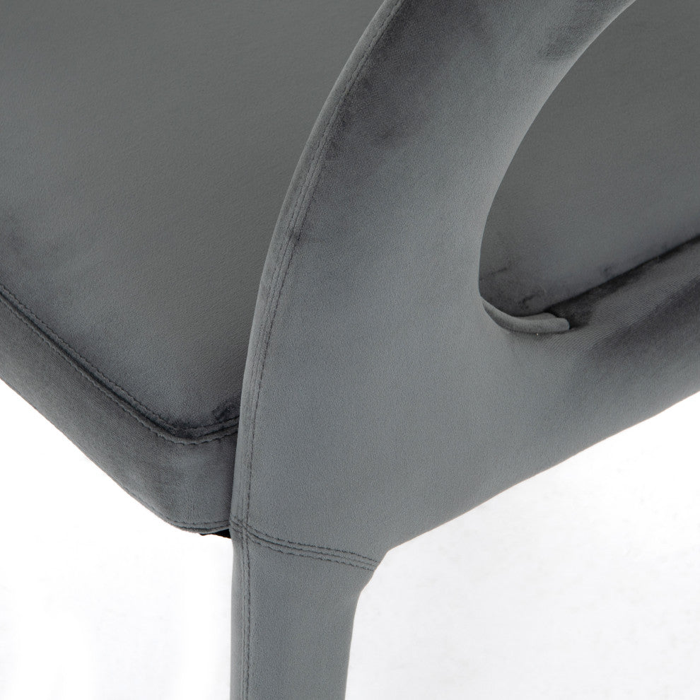Hawkins Dining Chair, Charcoal Velvet