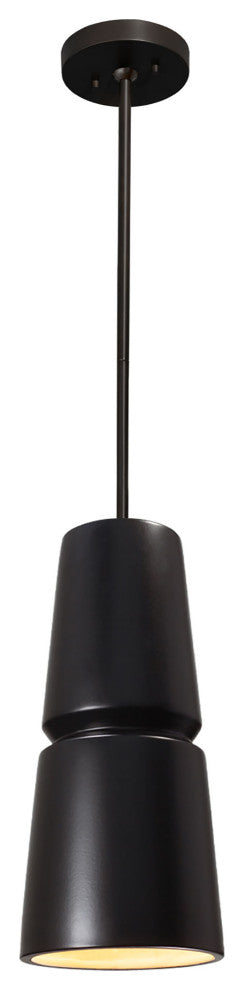 Small Cone 1-Light Pendant, Carbon Matte Black, Matte Black, Integrated LED