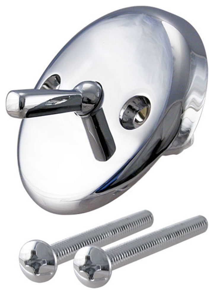 Black 1.5" Tubular Trip Lever Bath Waste In Polished Chrome, Black