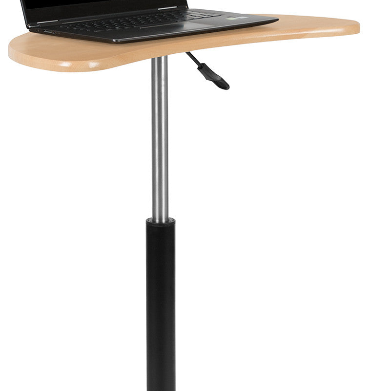 Maple Sit to Stand Mobile Desk