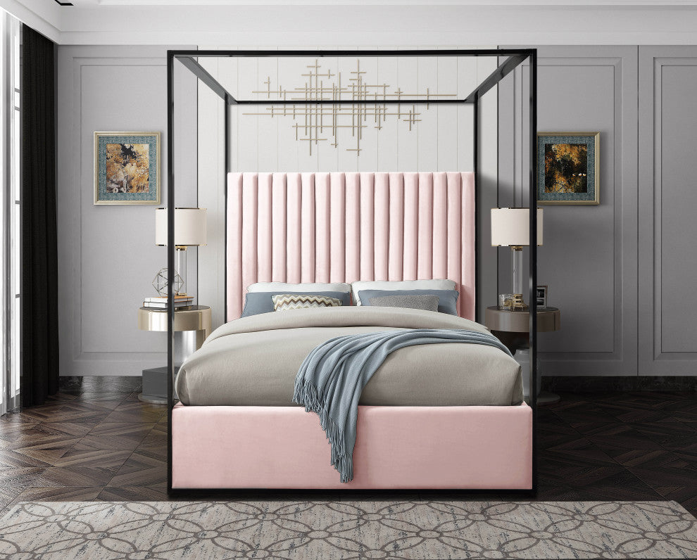 Jax Velvet Bed, Pink, Queen