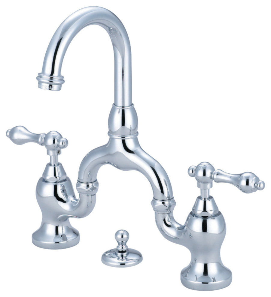 Kingston Brass Bathroom Faucet With Brass Pop-Up, Polished Chrome