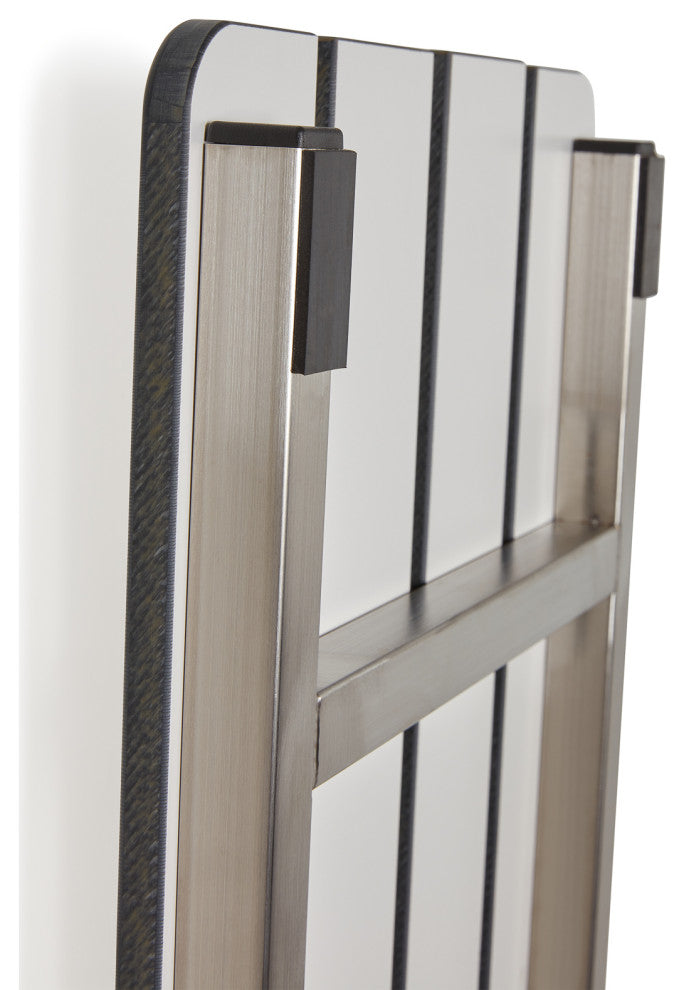 Hermosa 32"x13.5" Back Wall-Mount Folding Tub Seat With 3" Slats, White