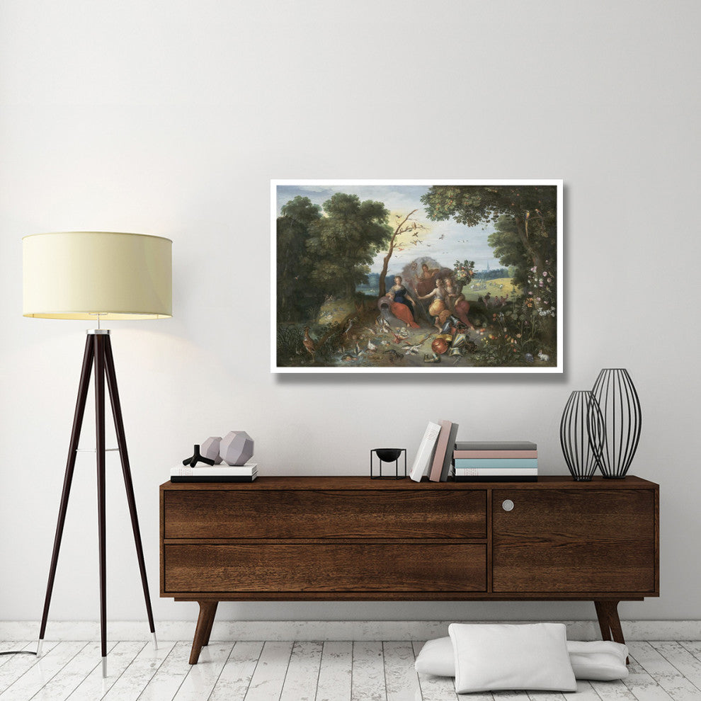 "Landscape with Allegories of the Four Elements" Paper Art, 50"x34"