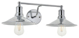 Chrome Finish 2-Light Wall Sconce